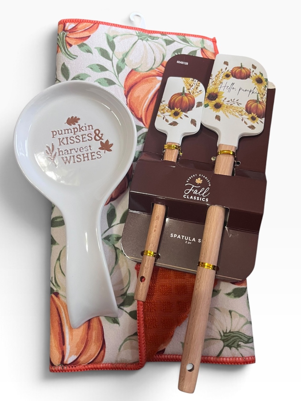 Fall Pumpkin Kitchen Bundle – Drying Mat, Spoon Rest & Spatula Set